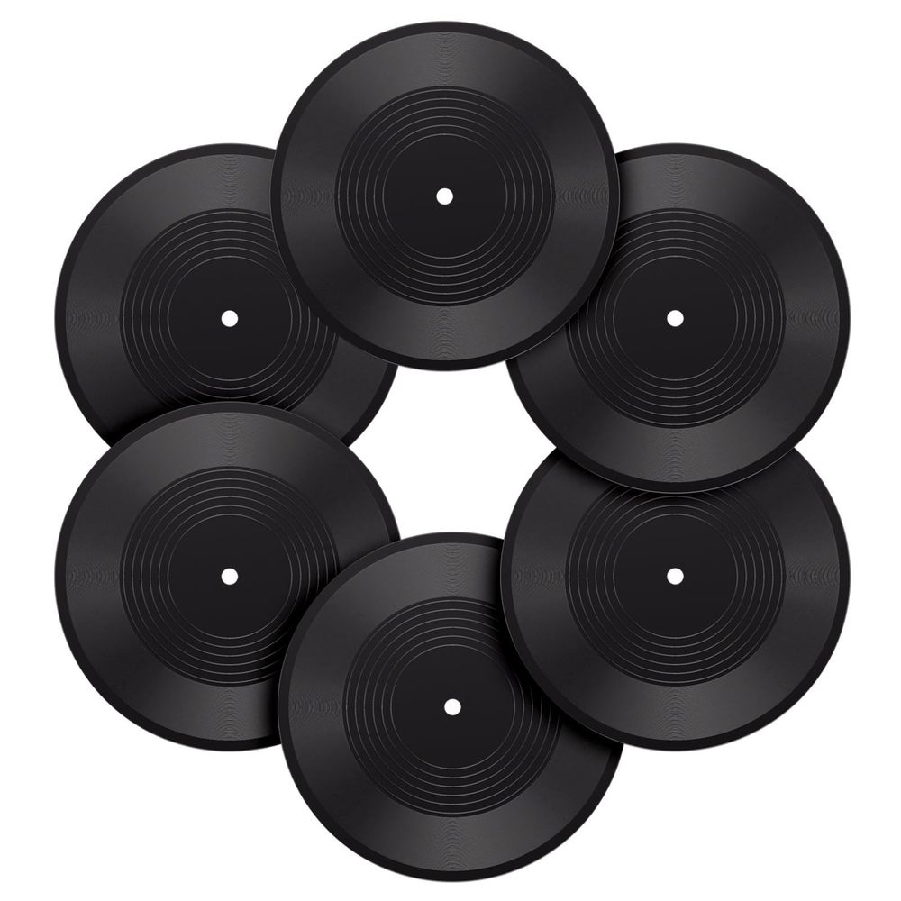 6pcs 12 Inch Blank Vinyl Records, Fake Record Vintage Decoration, Faux Blank🖐